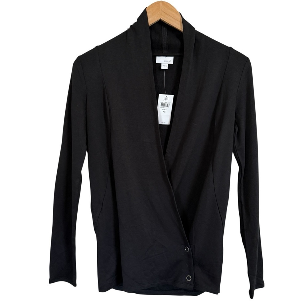 J. Jill (Pure Jill) NWT Black Snap Wrap Cardigan Women’s Size XS